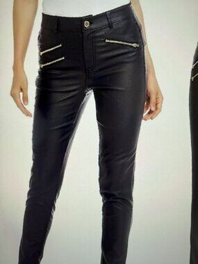S P Y M Womens Stretchy Jeggings, Faux Leather Legging Pants, Mid-rise, Size XS.